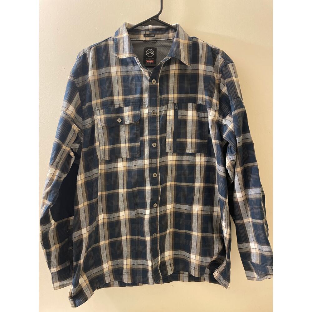 ATG Wrangler Mens Size Large Long‎ Sleeve Plaid Shirt